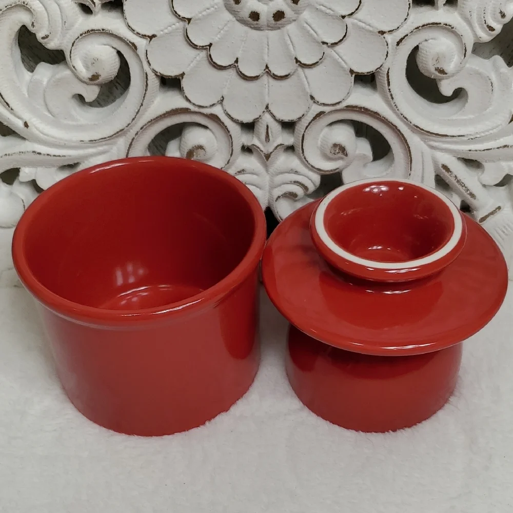 Butter Bell Red Ceramic Butter Crock